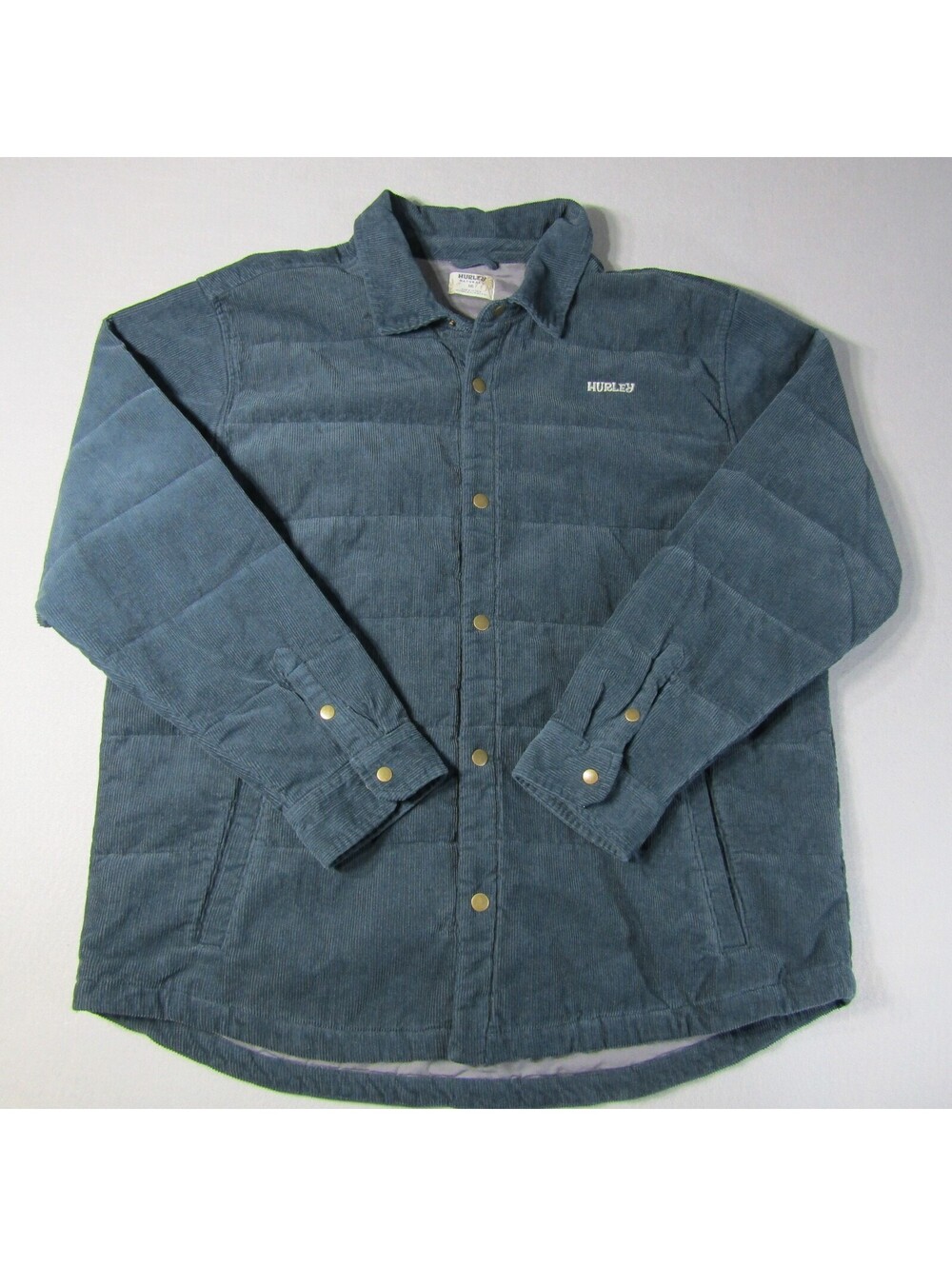 Hurley Waletale Corduroy Shacket Quilted Snap Front Navy Blue Men’s XXL NWT